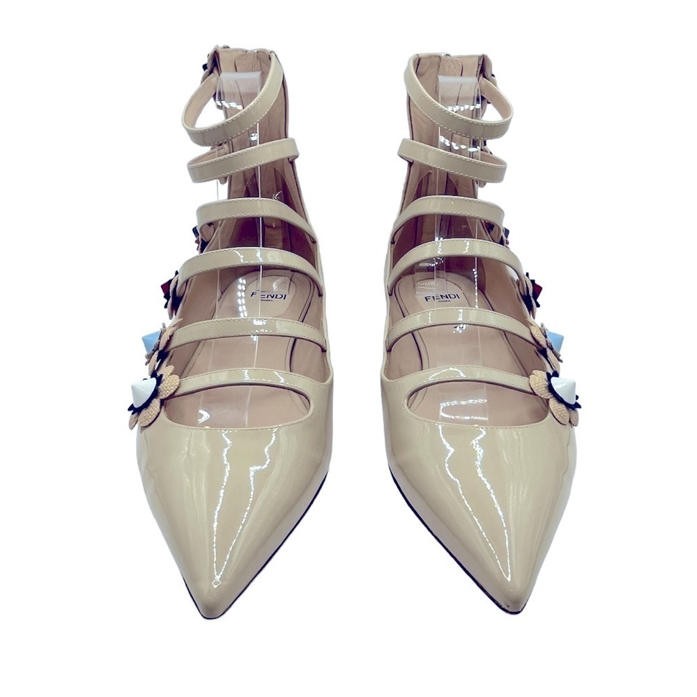 FENDI Flowerpower Patent Leather Ballet Flats Size 39EU 9US - Picture 5 of 16